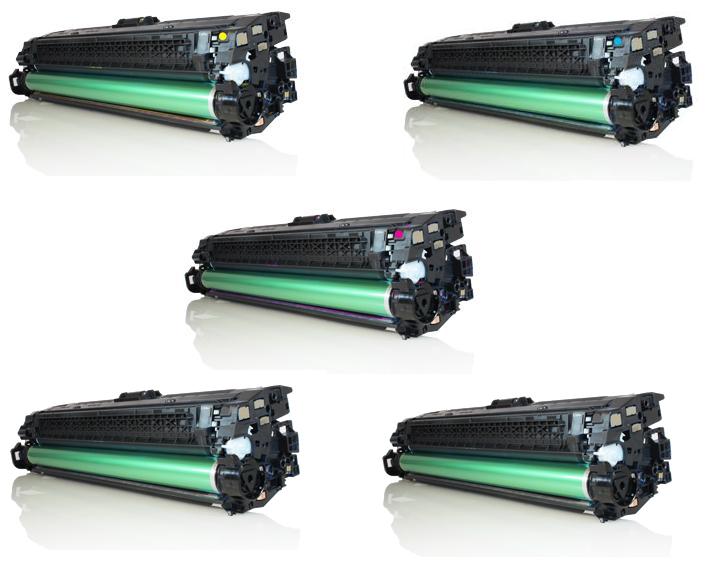 Toner HP 650A (CE270-1-2-3A) - Teljes színes készlet + 2x fekete toner | Utángyártott | Kompatibilis Festék Kazetta | Tonerkazetta | Cartridge
