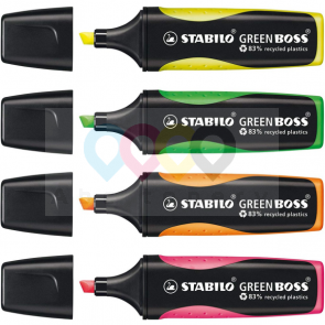 Stabilo Green Boss szövegkiemelő készlet, neon, 4 db