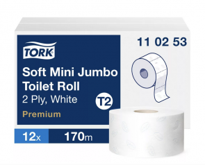 Tork Soft Mini Jumbo toalettpapír, Premium, 12 db