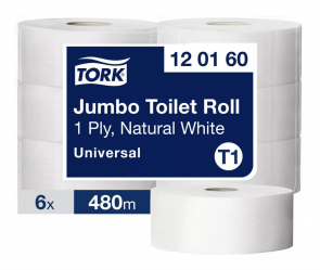 Tork Universal Jumbo toalettpapír – 1 rétegű, 6 tekercs