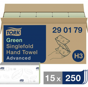 Tork Singlefold zöld kéztörlő, 15 db.