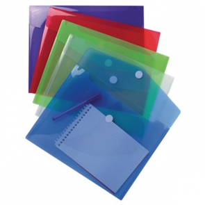 Műanyag irattartó tasak patentos, Exacompta, A4, PP, vegyes színek, 5 db