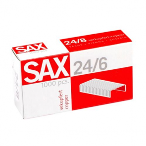 Kapcsok Sax 24/6 tűzőgépekbe, réz, 1000 db/csomag